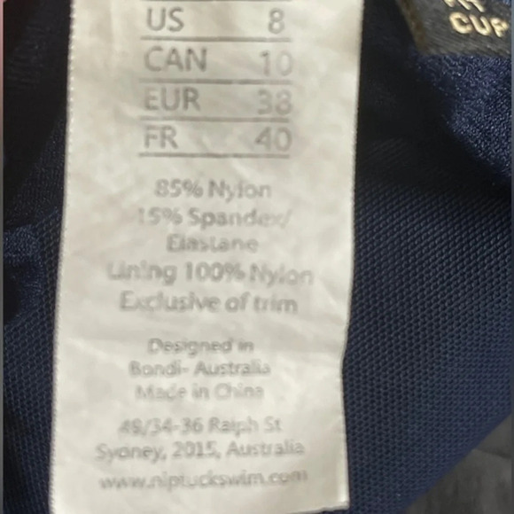 NipTuck Twist Front Joanne One Piece Blue Swimsuit US Size 8‎ - Picture 4 of 6